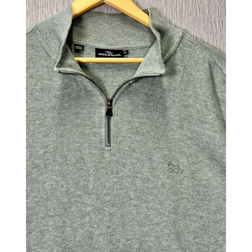 Rodd And Gunn Pullover Mens Green Logo 1/4 Zip Soft Texture Extra Large